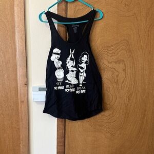 Black Graphic Tank Top